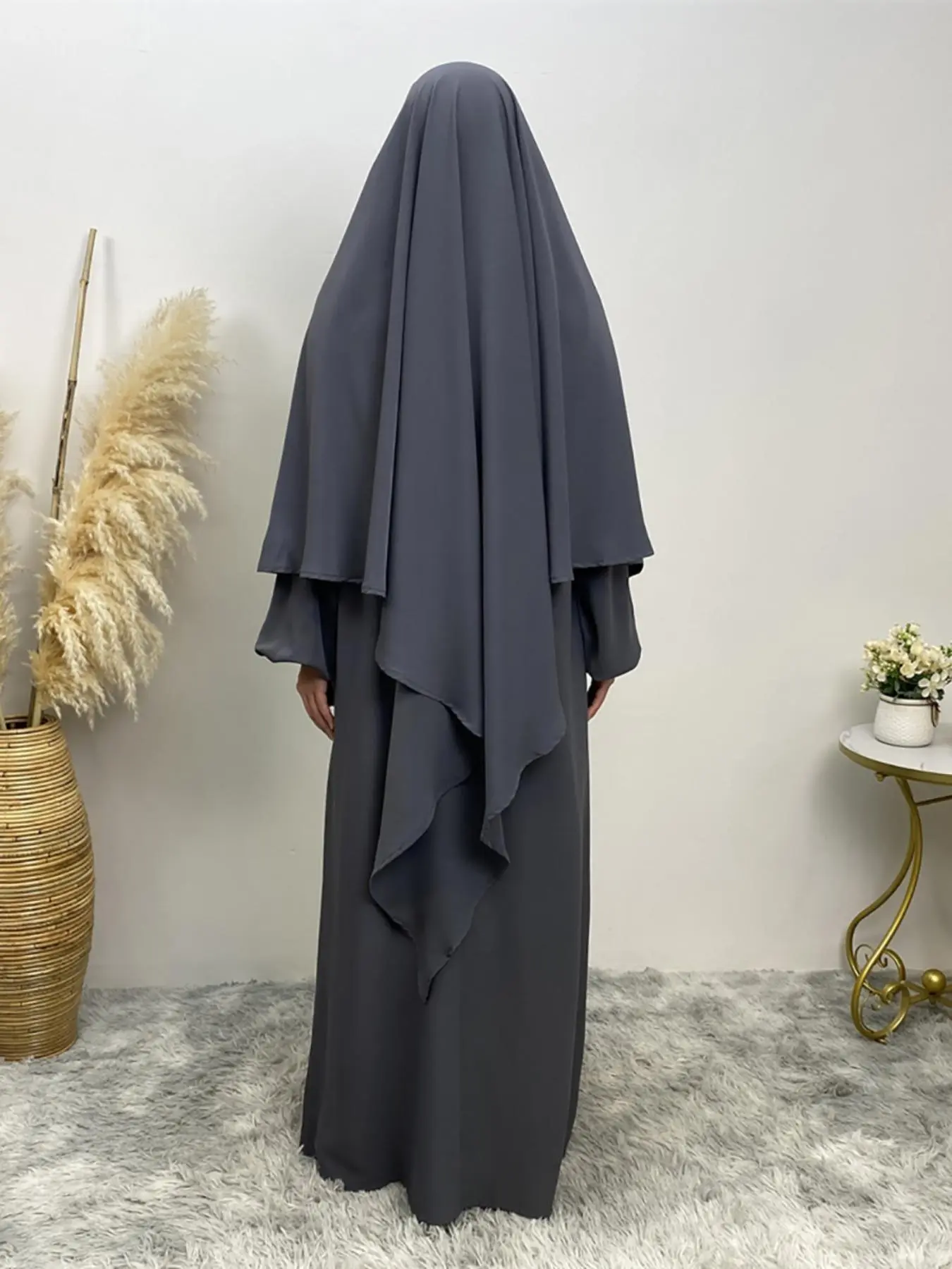 Women's Solid Color Khimar, Modest Fashion Comfortable Khimar for Daily Wear, Women's Islamic Clothing for Summer, Hijab Head Scarf Modesty Hijab Wrap Classic Hijab Veil for Muslim
