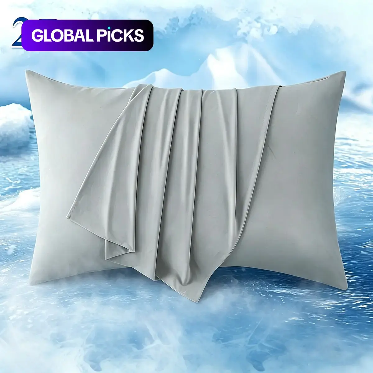 2-Pack Cooling Pillowcases, Queen/King Size, Breathability, Instantly Cool & Stays Cold All Night, Envelope Closure, Machine Washable, Easy Care, for Hot Sleepers & Night Sweats, Gift for Men & Women