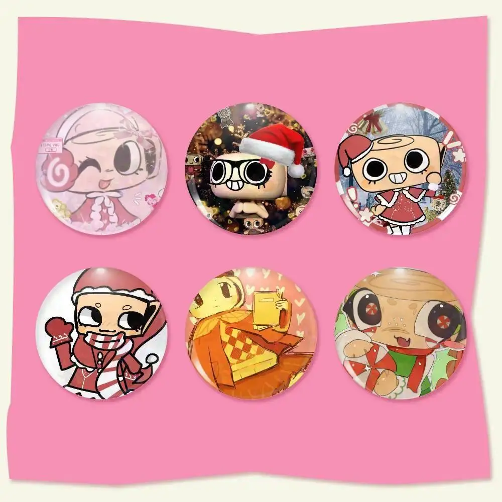 shelly xmas skin Tinplate Brooch  Figure Icon Badge Handmade Brooches for Backpack Clothes Decoration