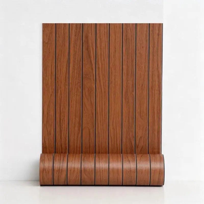 Wood Grain PVC Self-Adhesive Grid Wall Panel, Waterproof Decorative Panels, 15.7x120 Inches, Waterproof, Moisture Resistant, Oil Stain Proof, Easy Peel & Stick, Universal Decor Board, Wall Panel Roll
