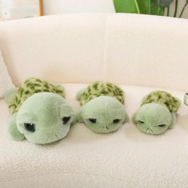 22/28/40cm Big Eyed Turtle Plush Pillow Charm - Kawaii Anime Stuffed Animal, Soft Sea Creatures Plushie, Huggable Bedside Decor, Aesthetic Room Accent, Kids Birthday Gift (Luggage Bag Charm Accessory)