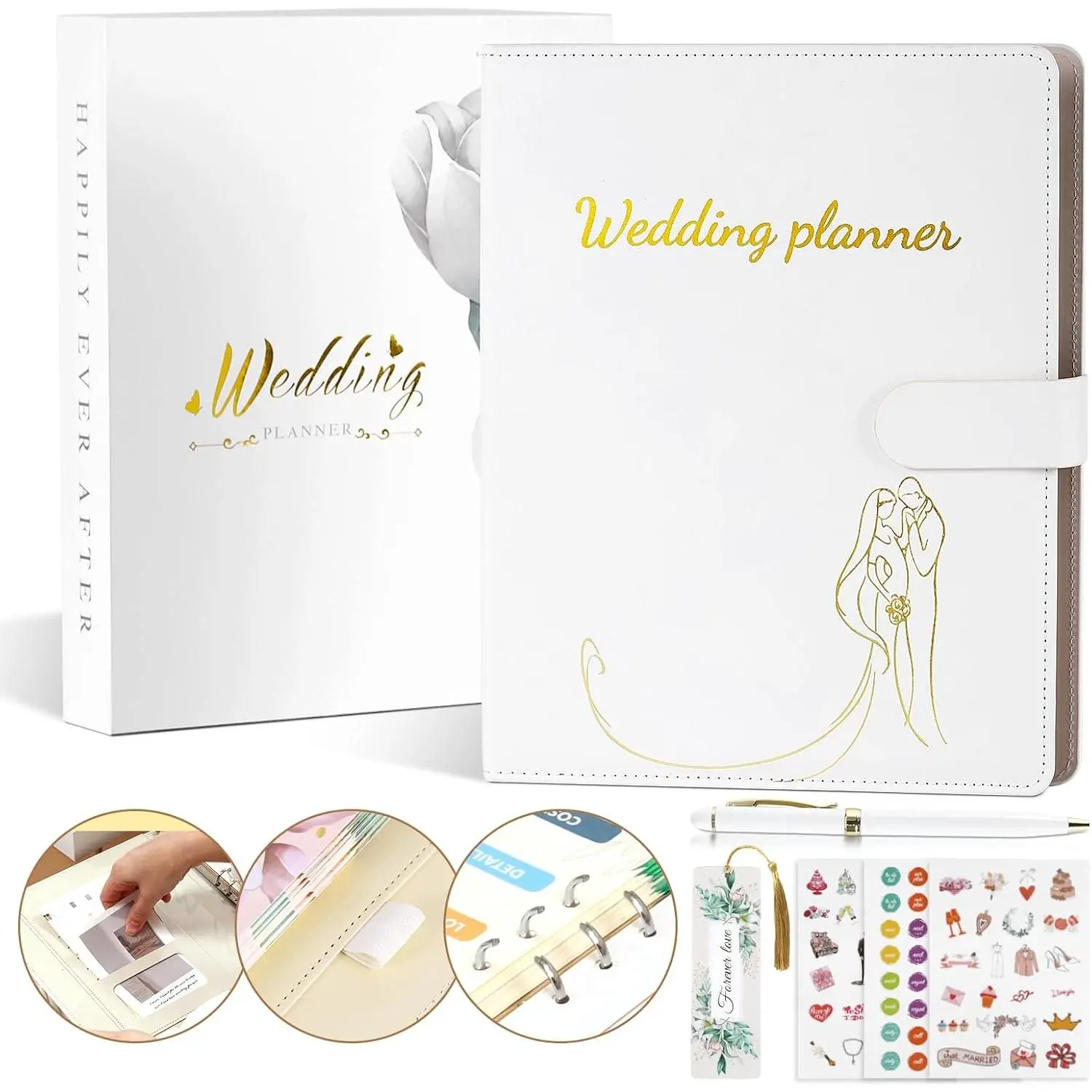 Comprehensive Wedding Planner Book & Organizer Binder for Brides, Ideal for Engagement Planning (Office Stationery Personal Organiser)