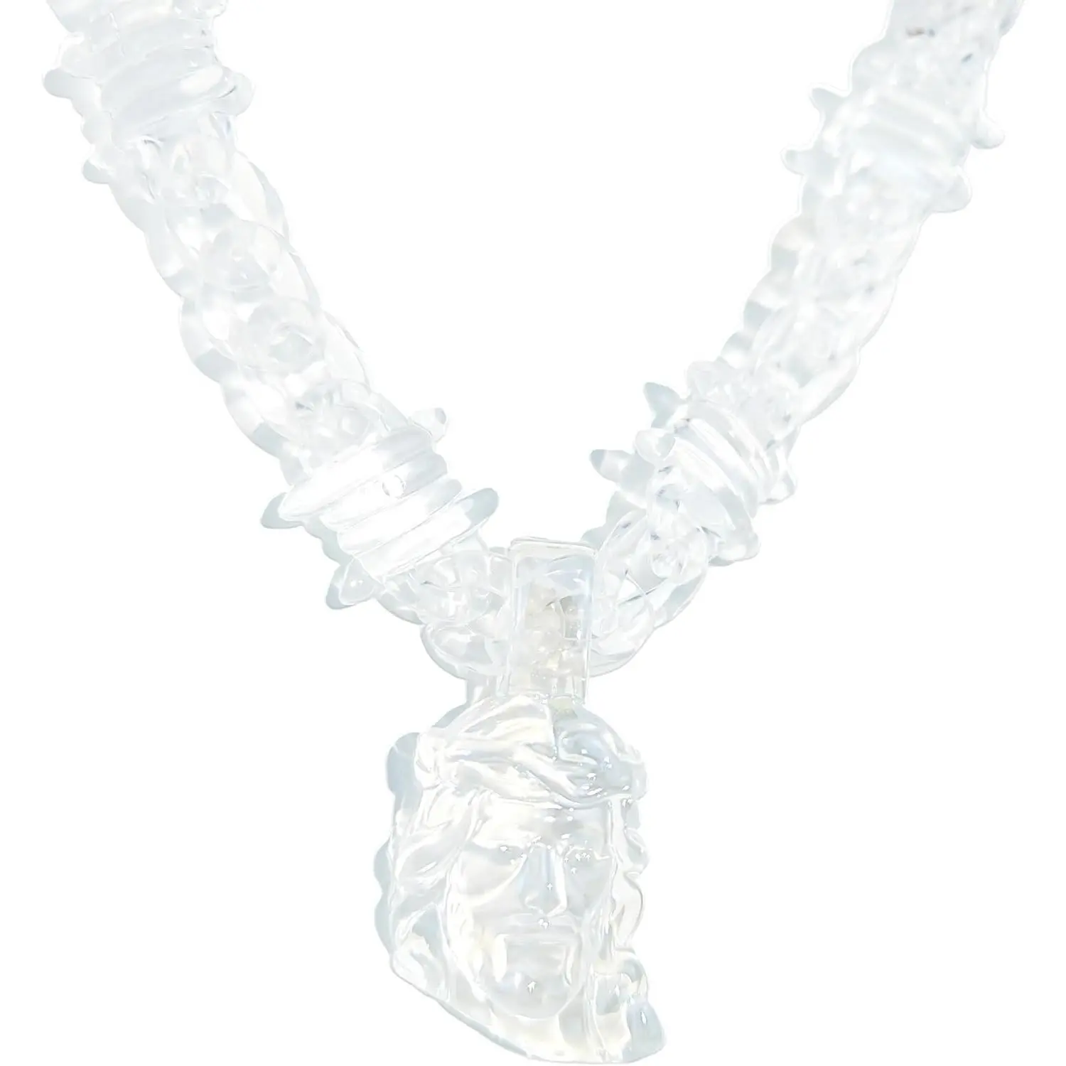 Transparent   Pendant Necklace Thorn clear Chain Men's Christian  24 inches