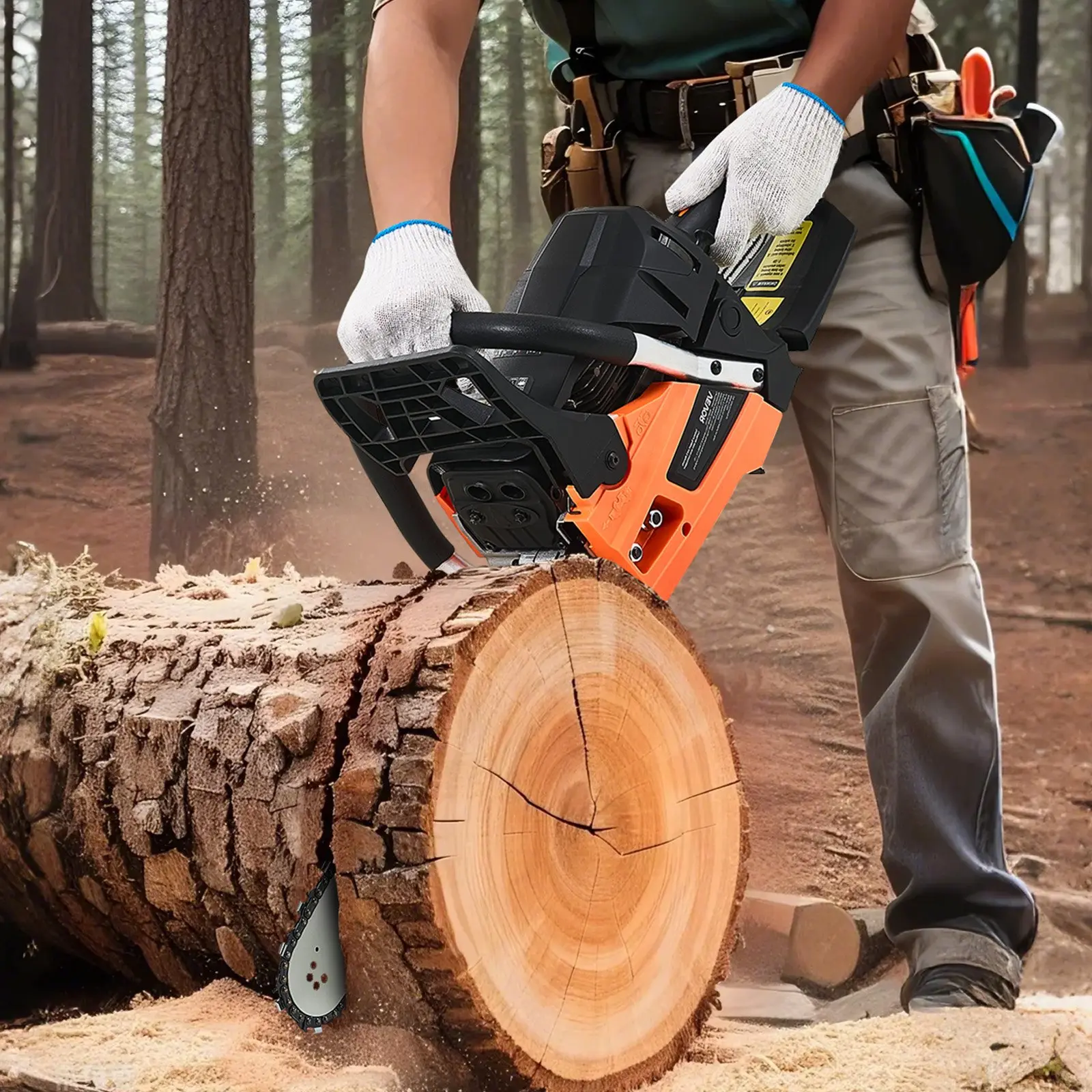 Portable Gas Chainsaw, 62cc 3.8hp Gas-Powered Chainsaw with Emergency Stop, 20 in Blade for Woodcutting & Wood Cutting Tasks