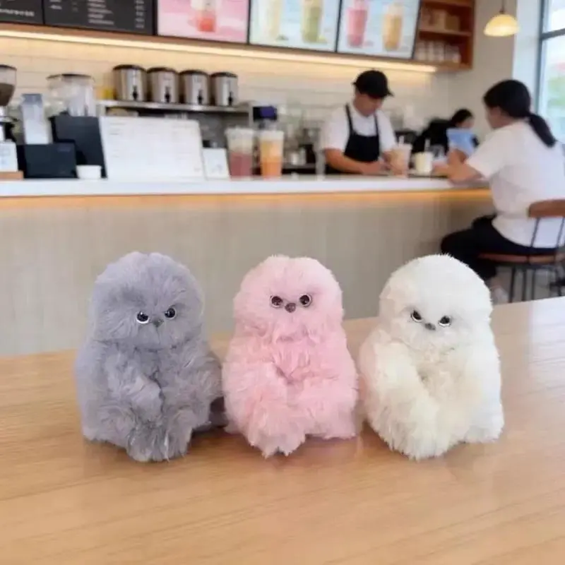 Mirumi Ai Plush Owl Toy Interactive Turn Head Singing Repeat Speech Soft Fluffy Bag Charm Home Decor Gift