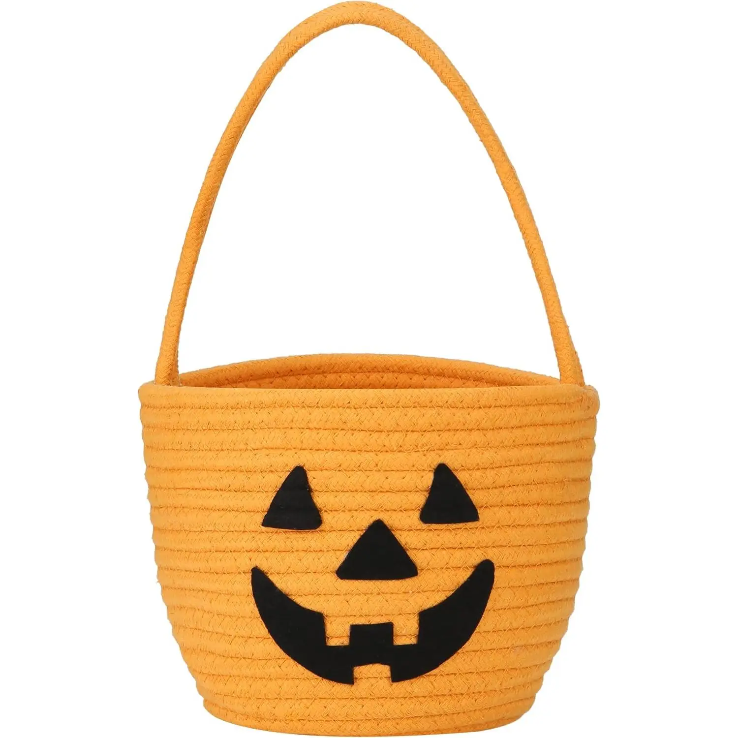 Halloween Basket for , Small Pumpkin Bucket for Candy, Orange Halloween Decorations, Cute Trick or  Boo Basket