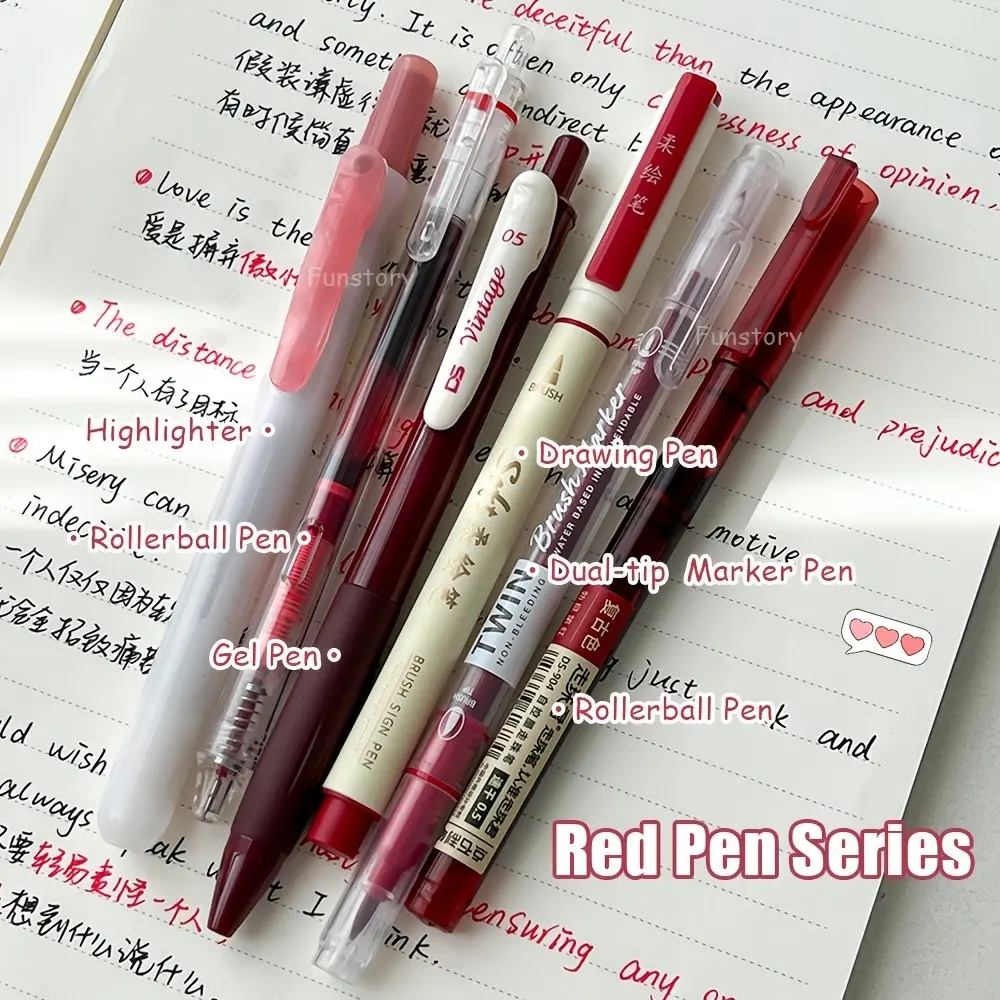 6-Piece Set Colorful Soft Brush Calligraphy Pens, 0.5mm Fine Line Markers, Vintage Multi-Head Drawing Brushes, Precision Painting Tools