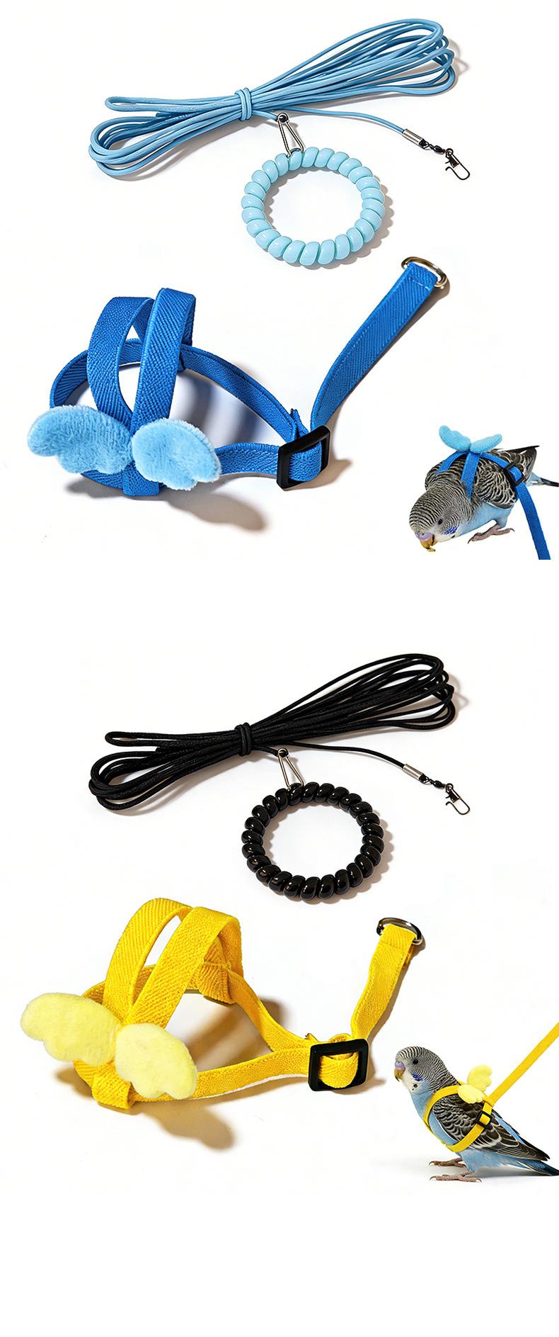 Bird parrot leash, cockatiel, budgerigar, lovebird traction rope, outdoor flight harness, bird walking supplies, extended leash