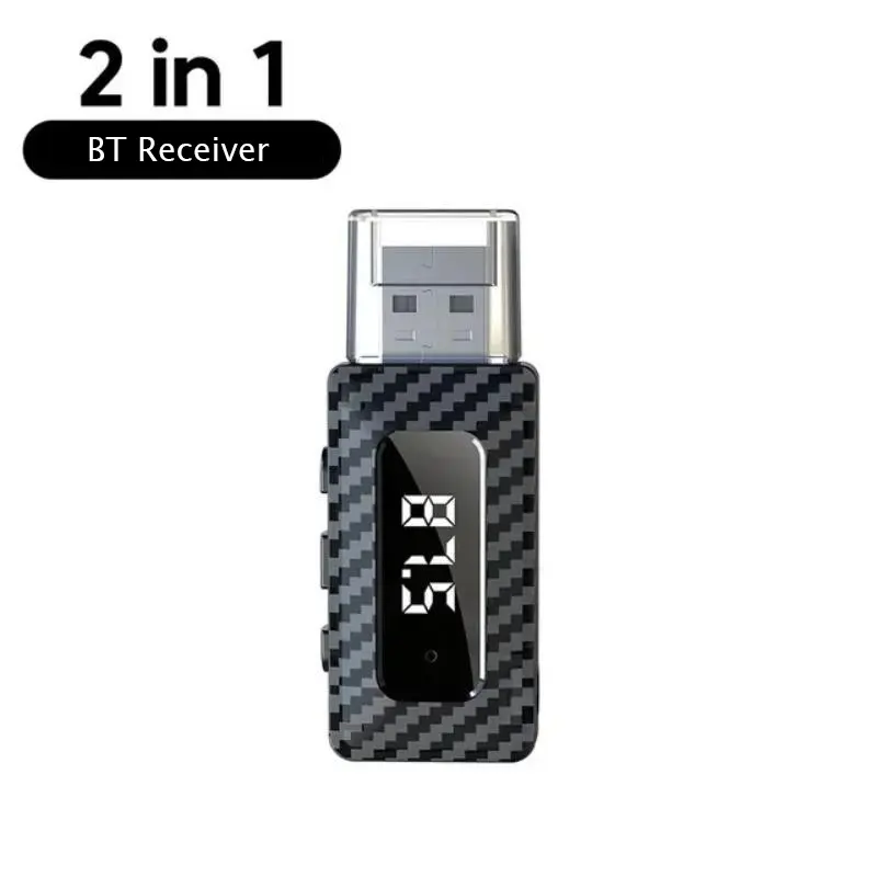 Car Mini USB Transmitter Receiver BT 5.3 Car Adapter Wireless Handsfree Call Car Kit Auto Wireless Audio for Fm Radio Automotive