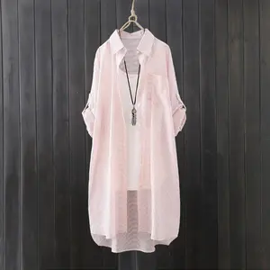 Chic Summer Cardigan | Lightweight Striped Sunscreen Jacket | Loose & Fashionable Mid-Length Top