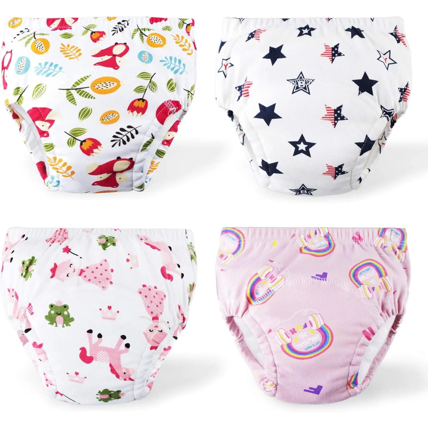 4-Pack Toddler Potty Training Pants, Cotton Training Underwear Size 2T, 3T, 4T, Waterproof Underwear for Kids