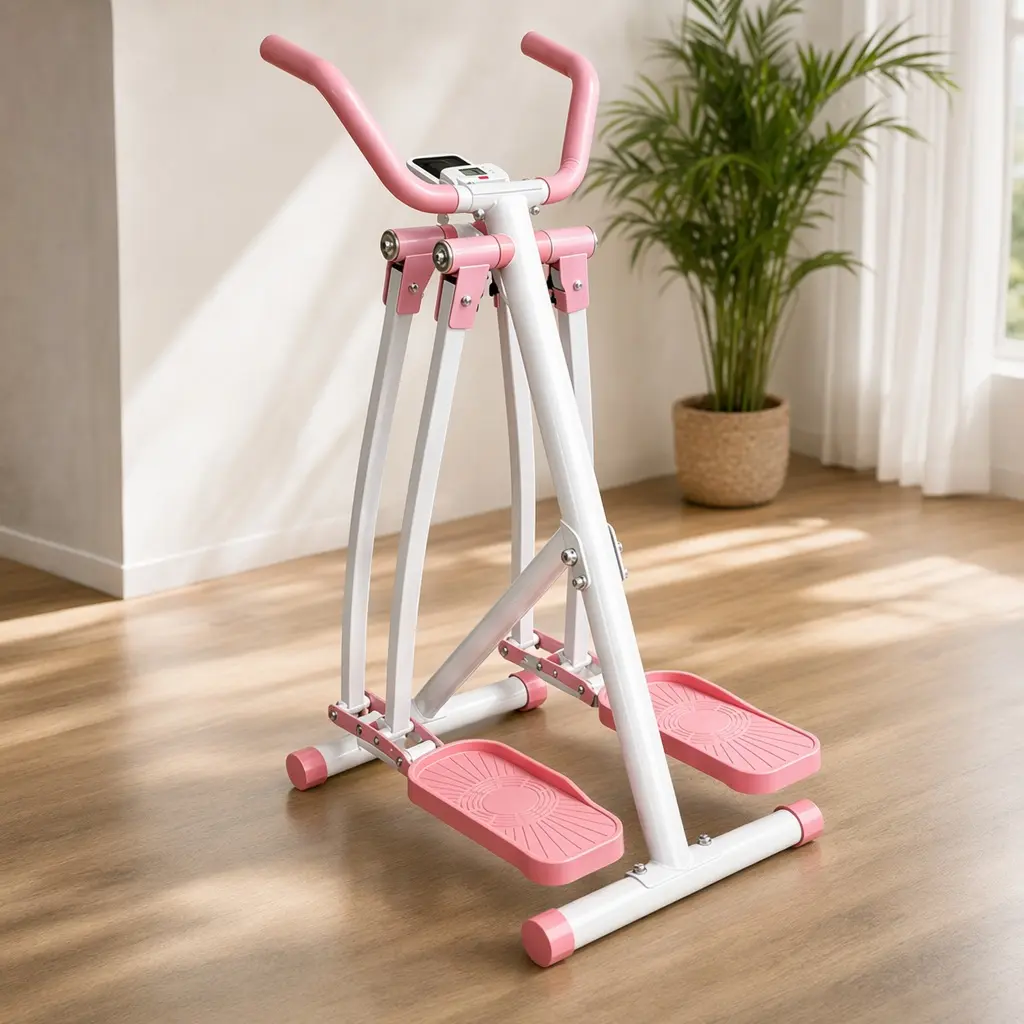 Air Walker Elliptical Trainer with Steel Frame, Compact & Foldable Design Exercise Equipment for Home, Low-Impact Full Body Cardio with LCD Digital Monitor, Fitness Exercise Equipment, Home Fitness Machine, Walking Training Tool