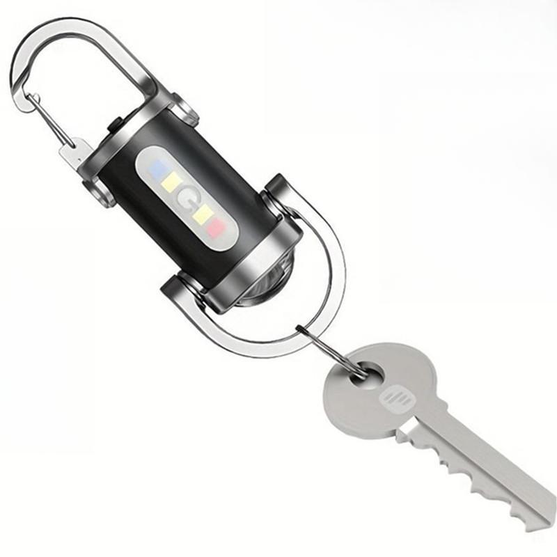 Multifunctional Keychain Flashlight, 1 Count Portable Waterproof Car Keychain Light with COB Side Light, Rechargeable Flashlight with 6 Lighting Modes