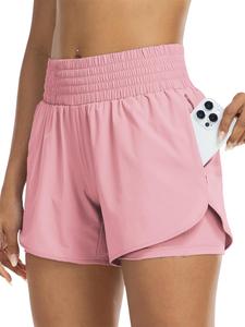 women's solid color double layers pocket design culottes, casual comfy breathable fitted shorts for daily wear, ladies bottoms for all seasons