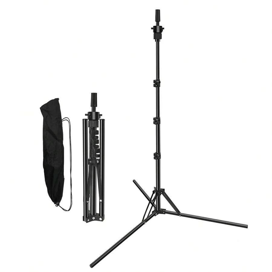 63 Inch Mannequin Head Stand, Foldable Wig Stand Tripod, Adjustable Wig Head Stand with Set for Wig Making, Hair Styling Accessories, Hair Products