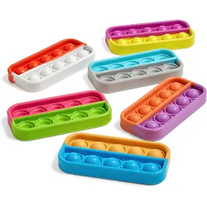 Ten Frame Sensory Bubble Poppers, Push Pop Fidget Toys for Kids, Math Manipulatives Kindergarten, Calm Down Corner Supplies, Fine Motor Skills, Toddler Car Toys for Travel (Set of 6)fidget toys