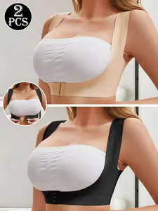 1/2 Pack Women Adjustable Posture Corrector Strap, Shoulder Straps, Bust Support Open Shoulder Hunchback Corrector, Comfort Seamless Under Clothes Daily Wear