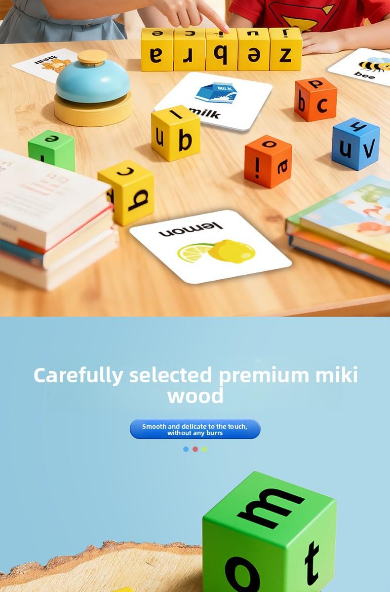 Children's English spelling contests, early education alphabet blocks, learning aids, English board games and toys