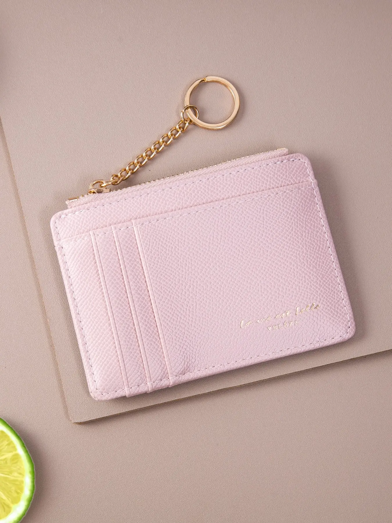 Zipper Coin Purse, Fashionable Small Mini Cardholder, Portable Keychain, Solid Color Lightweight, Ideal for Casual Use
