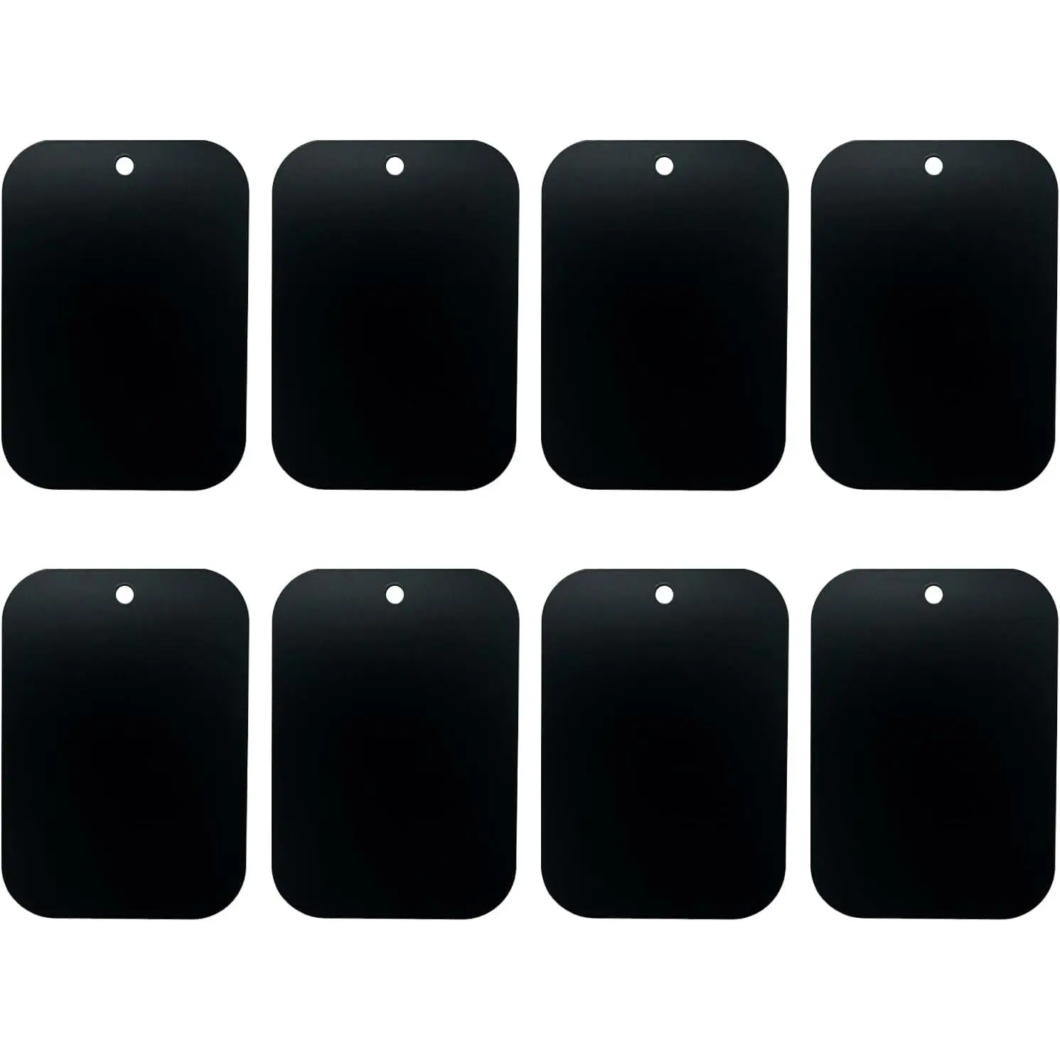 Mount Metal Plate(8Pack) for   Mount Phone Holder with Full Adhesive for Phone , 8X Rectangular (Black)