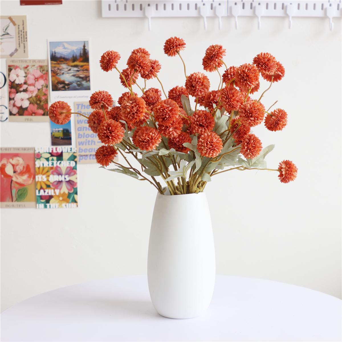 12pcs Artificial Snowball PomPom Flowers without Vase, Faux Ping Pong Flower Bouquet, Decorative Flower for Mother’s Day, Valentine’s Day, Christmas, Birthdays, Party Wedding, Home Decor Supplies, Artificial Flower Arrangements #GLOBAL PICKS