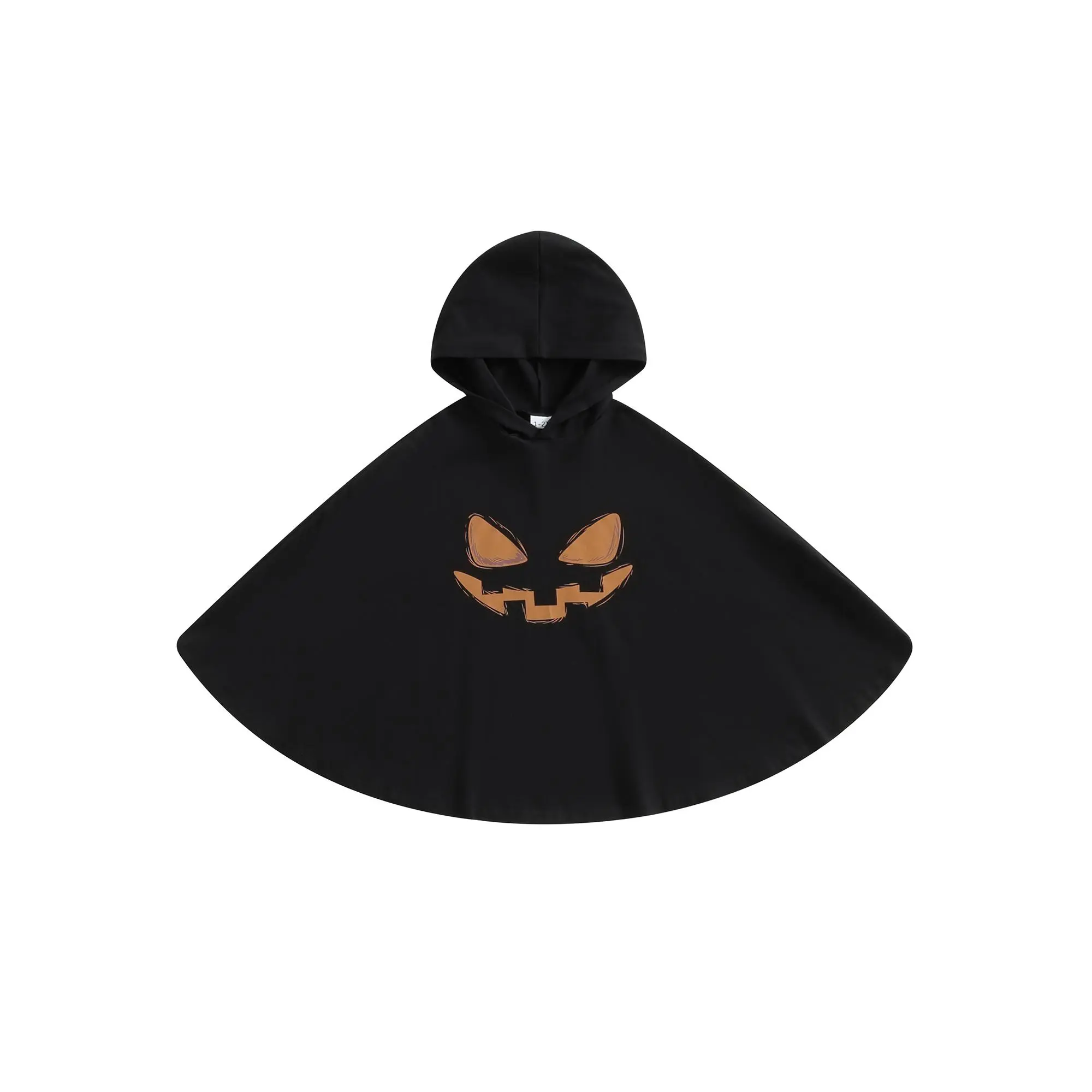 CPZVUCAK Kids Toddler Boy Girl Halloween Costume Pumpkin Ghost Face Print Hooded Cape Poncho Fancy Party Cosplay Outfits