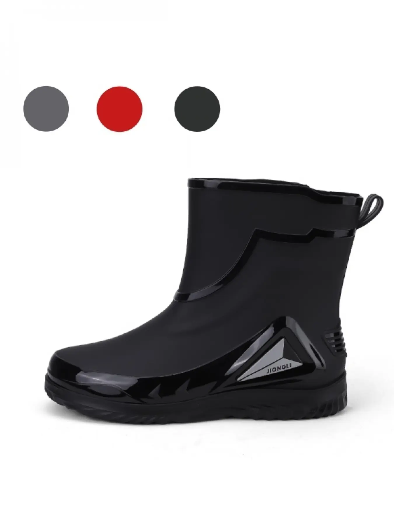 Men's Sporty Streamlined Mid-calf Rain Boots, Traction Anti-slip One-piece Waterproof Footwear, Waterproof Outdoor Footwear For Fishing Tide Picking And Daily Errands