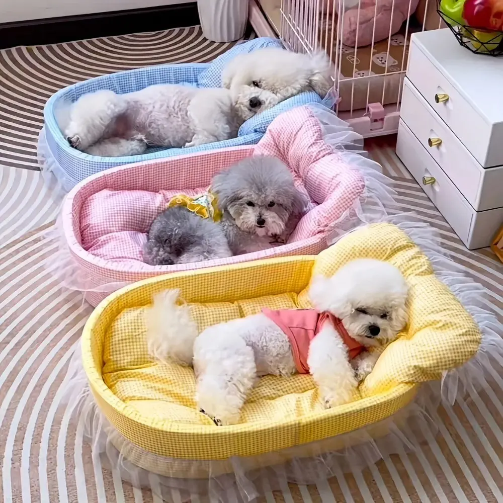 All-Season Cat Bed, Spring Summer Autumn Winter Pet Mat, Princess Small Dog Bed, Cool Mattress, Dual-Use Warmth, Comfortable & Durable