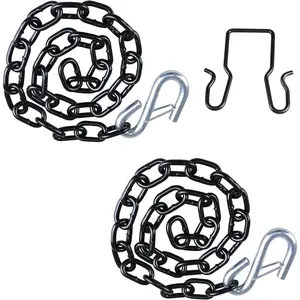 3/16" x 27" Trailer Safety Chain with 3/8" S-Hooks, Grade 30 Steel, 3,200 lbs Capacity, Black Finish, Rust Resistant Tow Chain for RV, Boat, Camper, Utility Trailer with Chain Hanger