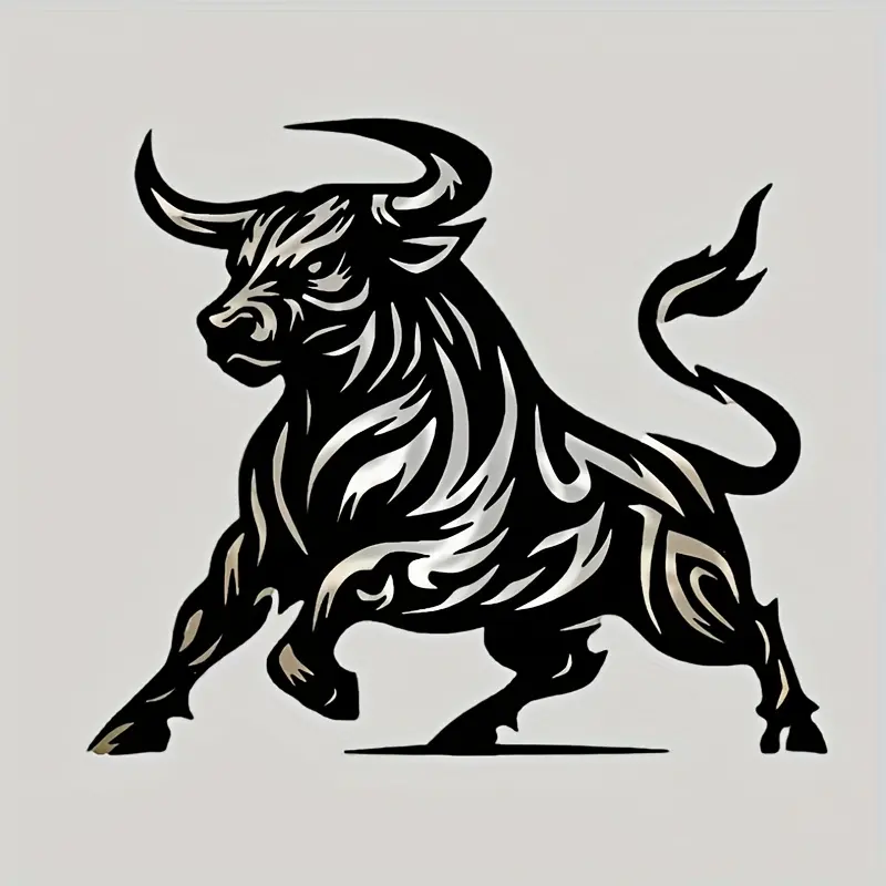High-quality vinyl stickers featuring highly creative abstract bull artwork – wall decals for cars, laptops, trucks and motorcycles, used for scratch covering and door decoration