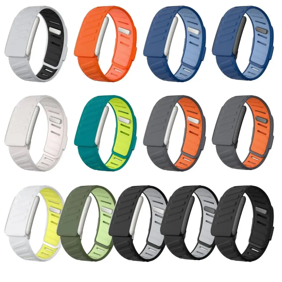 Accessories for Whoop 5.0 - Dual-Color Silicone Replacement Strap, Waterproof Breathable Band for Outdoor Activities & DIY Bag Add-On, Wearable, Fitness Tracker, Adjustable, Diy Bag Addon, Customizable Fit, Durability During Workouts, Easy To Install tikt