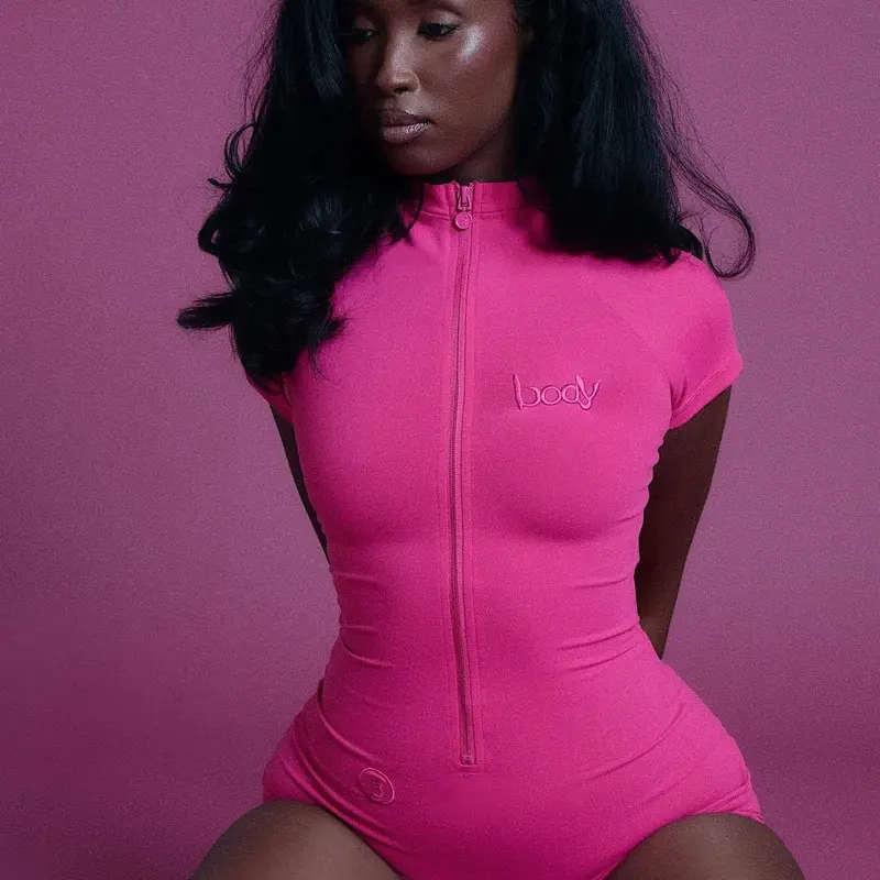 Body by Raven Tracy Women's Pink Fit Bodysuit