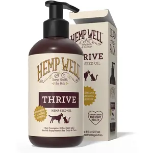 Thrive Oil for Dogs and Cats – Supports Hip, Joint, and Heart Health, Promotes Immune System, and Promotes Healthy Skin from Seasonal Allergies, Organically Sourced - 8 Ounces