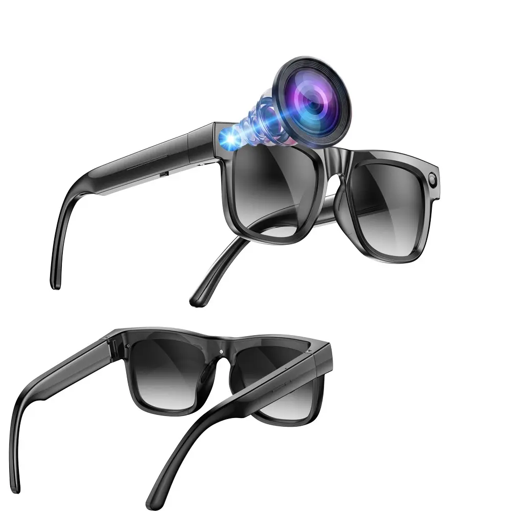 Smart Glasses with Anti-Shake Camera, 8MP Video Recording, 4GB Memory Build-in(No TF Card Need),290Mah Battery,AI Real Time Translation ,Bluetooth Calling ,Build-in Mic & Speakers, HiFi Audio ,Music Control, AI Glasses, Wearable Tech Glasses