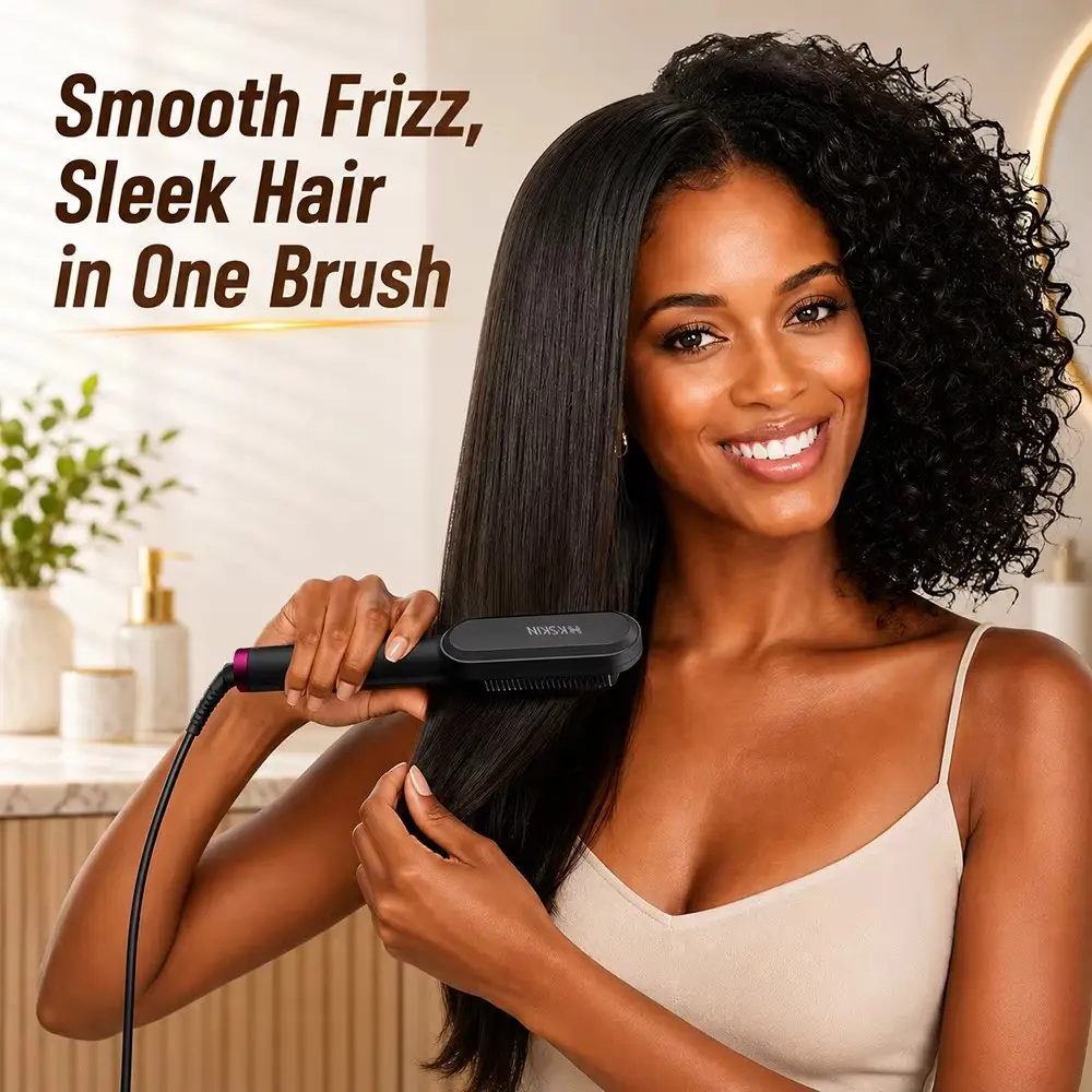 K-SKIN Mini Hair Straightener & Curler 2-in-1, Ceramic Flat Iron for Bangs, Short Hair, Inner Curls and Travel Styling KD370 1 Pcs