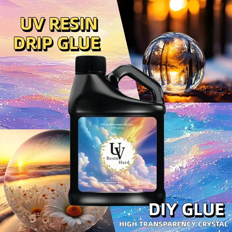 Upgrade Resin Kit, Hard Transparent UV Cured Epoxy Resin, DIY Jewelry Making Material, Durable, Ideal for Creative Projects