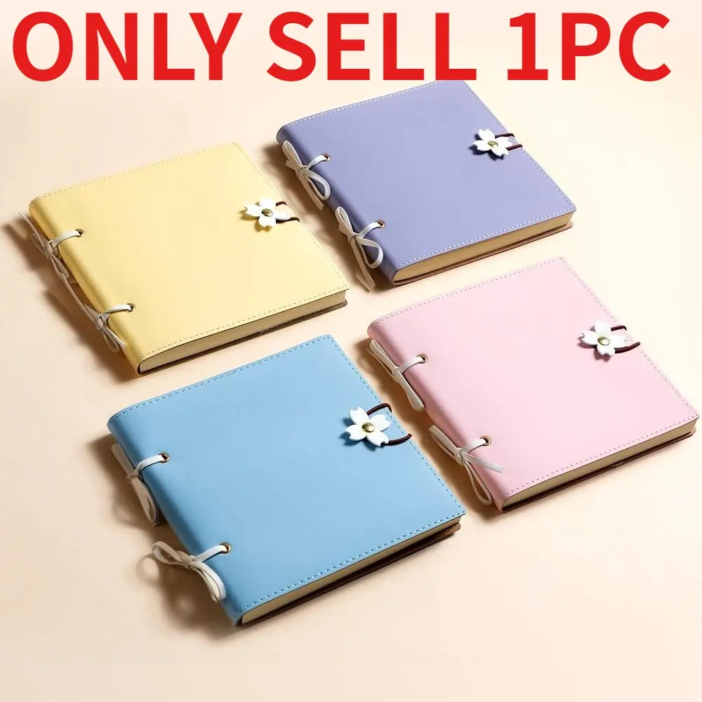 5.91×5.91 Inch Floral PU Leather Sketchbook, Aesthetic Notebook, 240‑Page Thick Blank Square Journal, Portable Travel Scrapbook Notebook for Sketching, Watercolor, Stamping and Daily Journaling