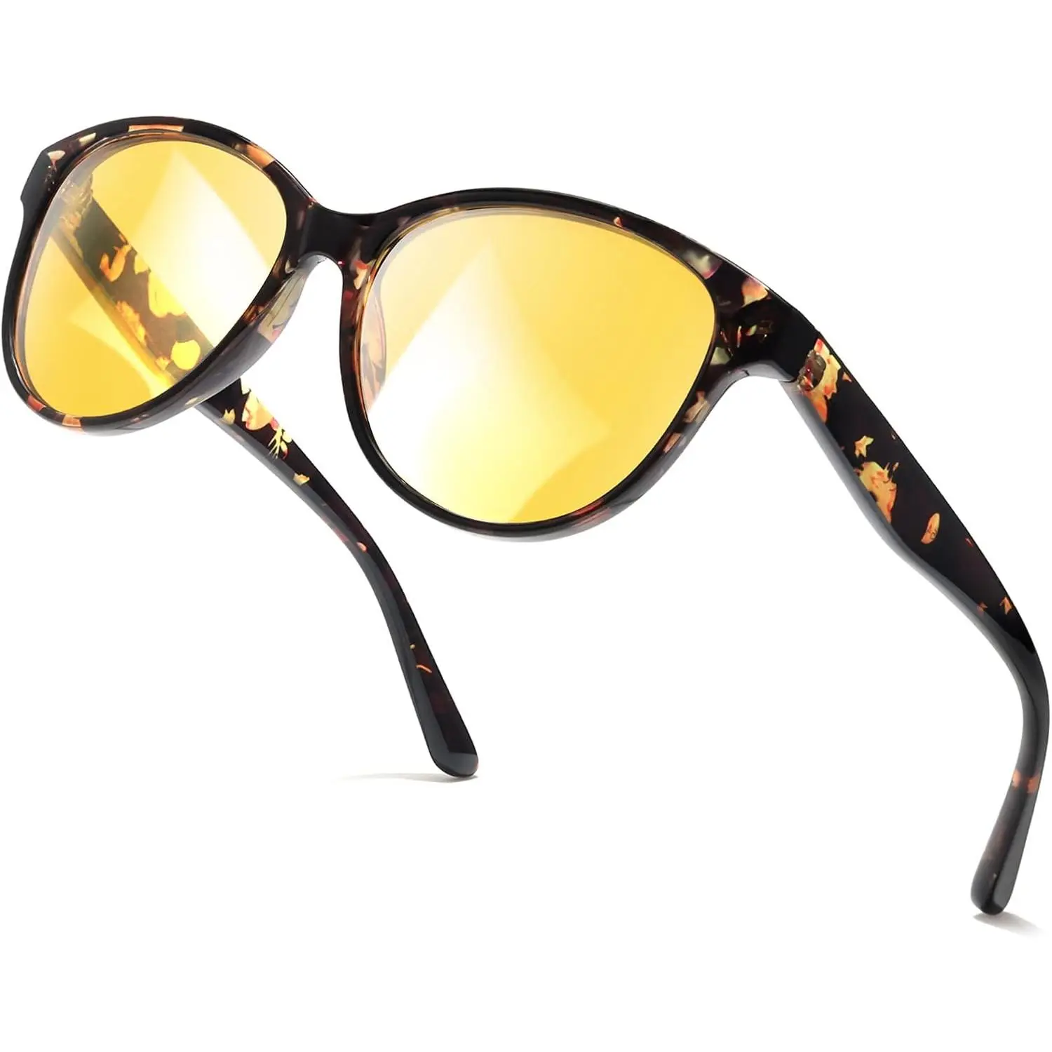 Night Driving Glasses for Women,Polarized w UV Protection | Trendy Yellow Anti Glare Lens,Drving&Outdoors