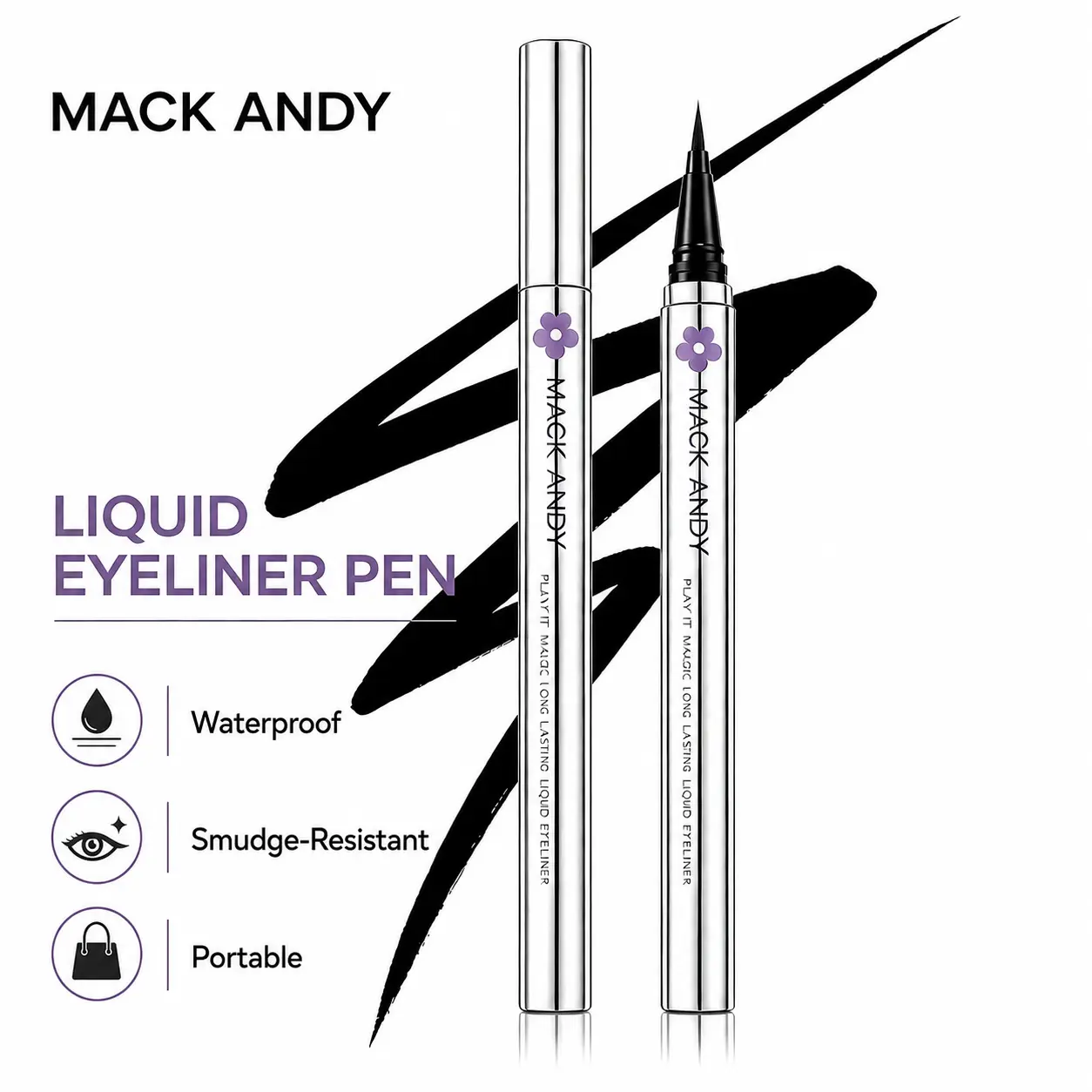 Ultra-Fine Liquid Eyeliner for Defined Looks, Waterproof Liquid Eye Liner, Hooded Eyes, Sharp Winged Lines, Long-Lasting, Beginner Friendly Professional Makeup Tool, Lasting Satin Finish, Smudge-Proof, Transfer-Resistant, Suitable For Sensitive Eyes