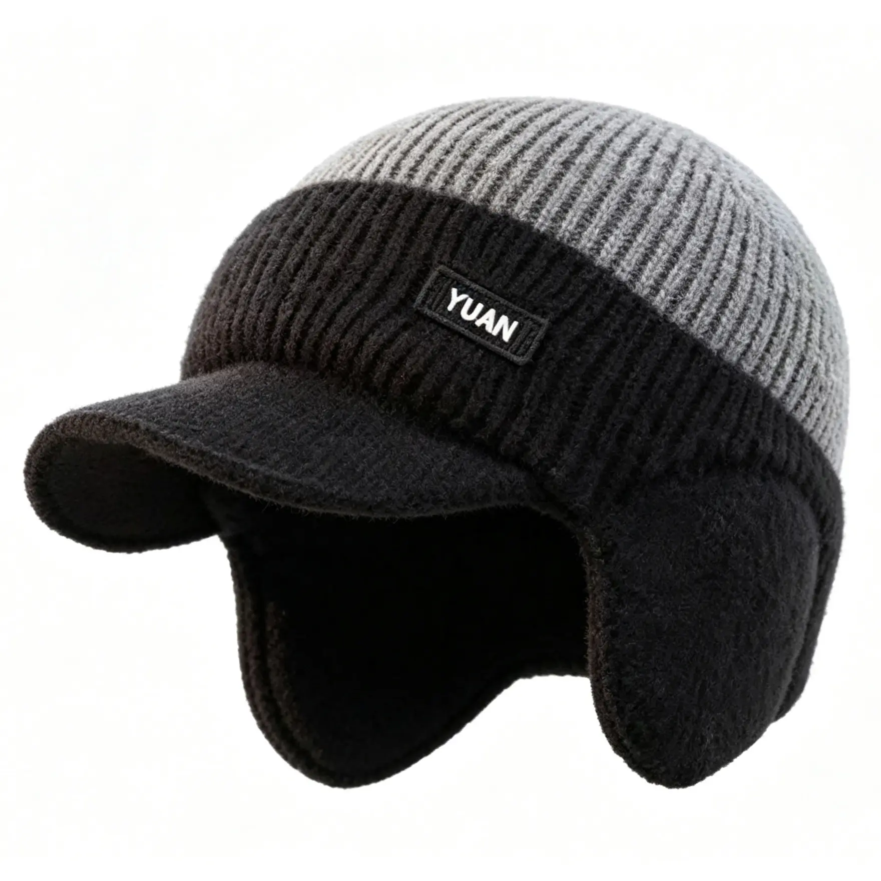 Men's Winter Thick Knit Fleece-Lined Thermal Windproof Beanie Hat - Outdoor Sports, Cycling Cold Weather Cap