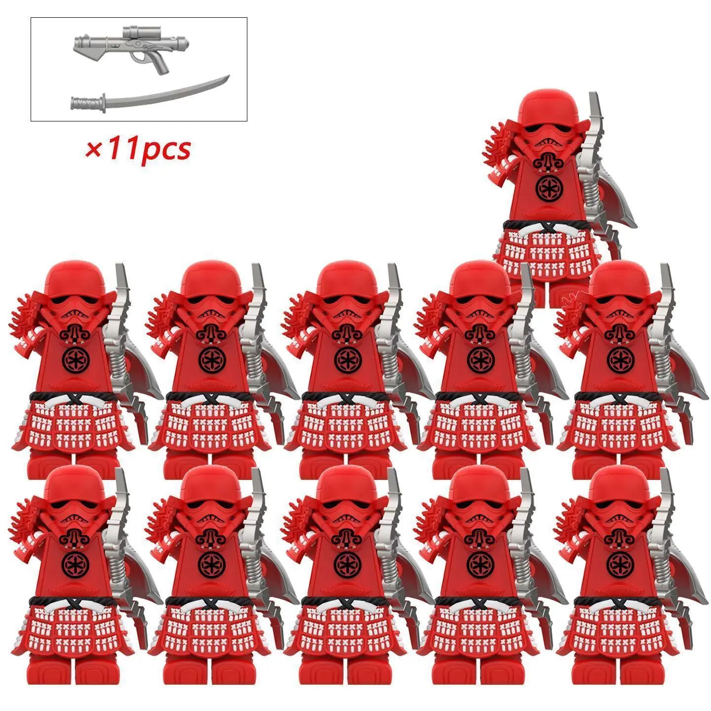 2026 hot item ​​Samurai Trooper Building Block Minifigure 11Pcs Safe Non-Toxic ABS, Compatible with Major Blocks, Intricate Armor Design