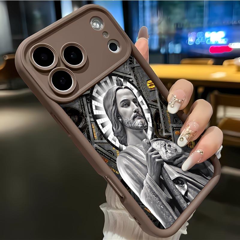 San Judas Tadeo Soft&Flexible TPU Silicone Phone Case For iPhone 17 Pro Max AIR 16 15 14 13 12 11 Plus XSMAX Cases Durable|Shockproof|Full Camera Protection|Anti-Scratch|Anti-Fingerprint|Slim Fit|Gift For Girlfriend/Men/Women