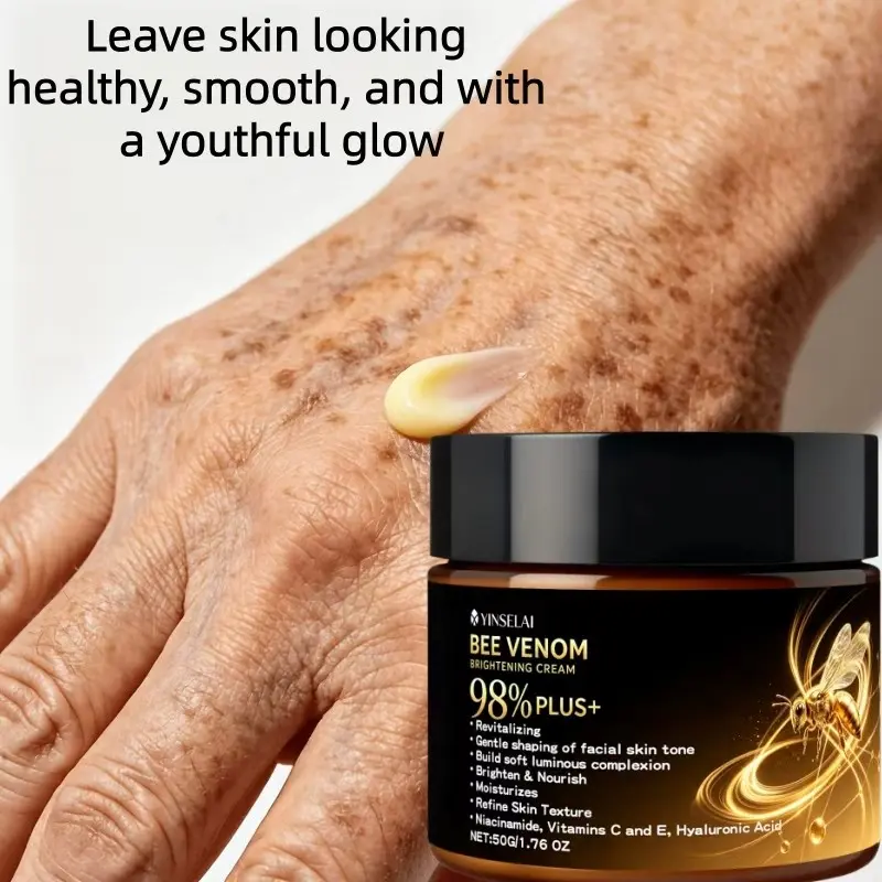 Bee Venom Brightening Cream for Face, Dark Spot Corrector, Even Skin Tone, Nourishing Moisturizer with Collagen Boost, 50g