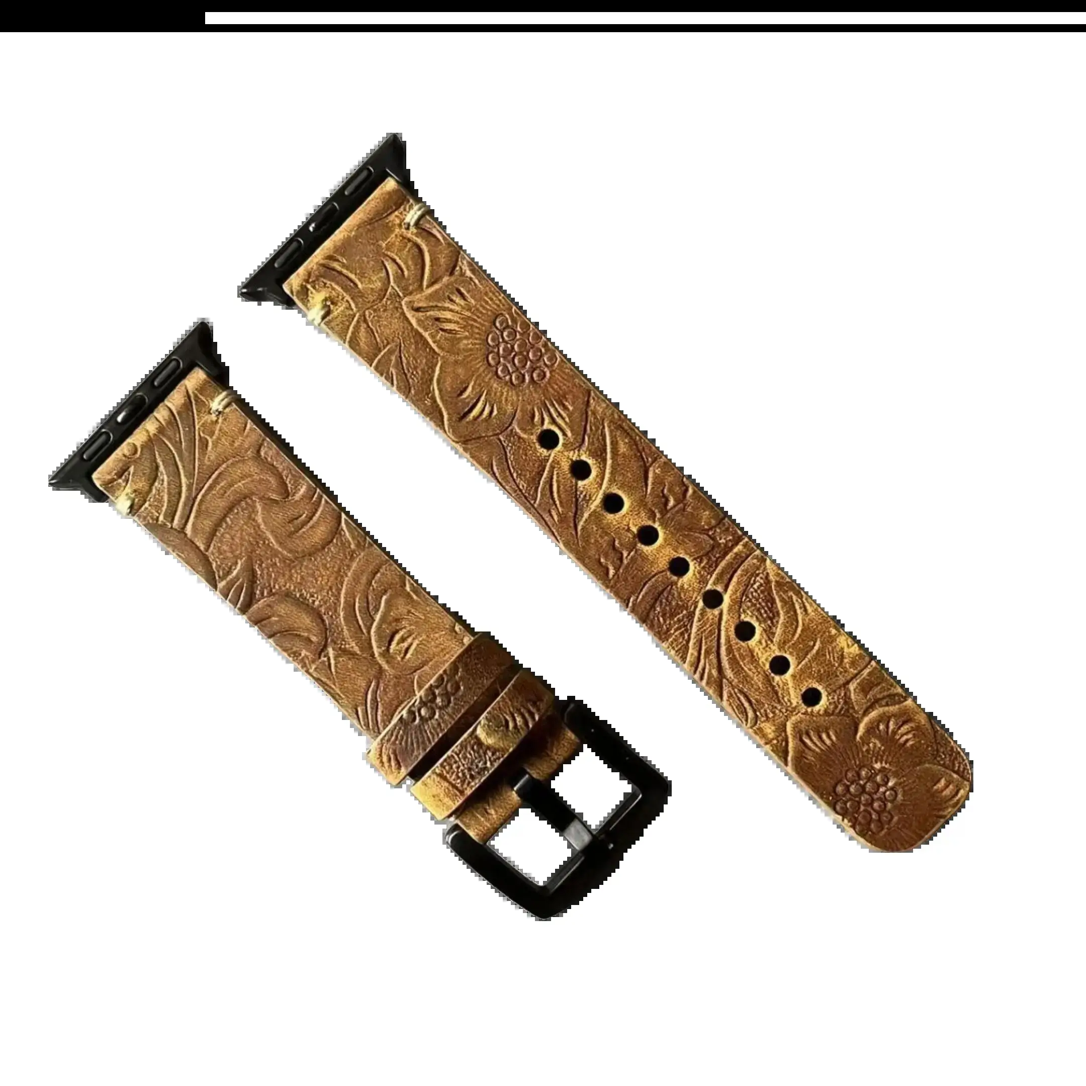 Vintage Crazy Horse Leather Watch Band Compatible with Apple Watch Series and SE Models, Genuine Leather Strap Featuring Classic Business Style and Comfortable Fit