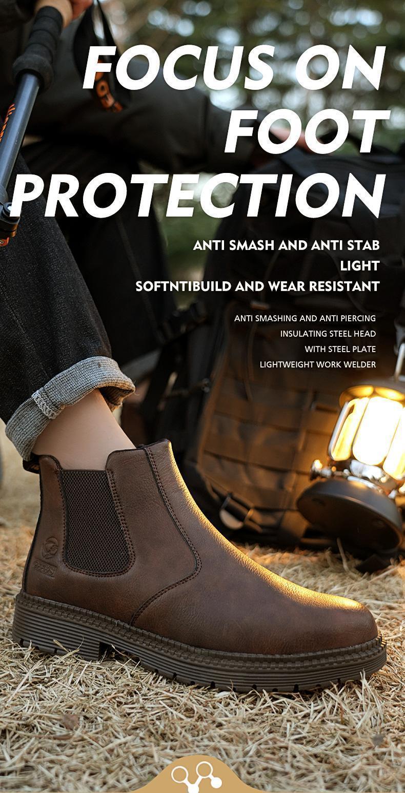 Formidable Splash-proof Smash-proof Puncture-proof Breathable Safety Shoes Unisex Chef Work Shoe Waterproof Anti-slip Durable Outdoor Comfortable tailored for Railway Workers Train Conductors and Track Maintenance Personnel Men Women