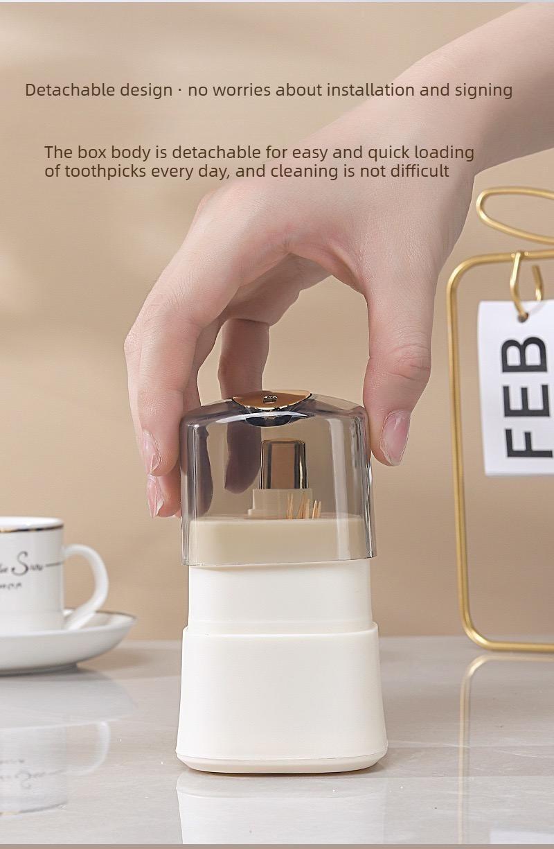 2PCS New type of push-button automatic toothpick holder, high-value cartoon toothpick bottle for home use, living room toothpick container
