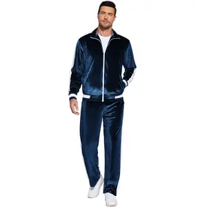 COOFANDY Mens Tracksuit 2 Piece Set Velour Sweatsuit Jogging Suits Full Zip Jacket Pants Outfits