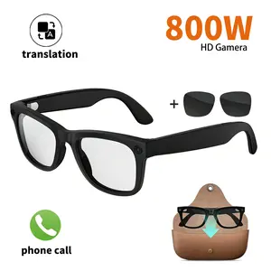 MT5Ultra AI Smart Glasses, Multi-functional Smart Sunglasses with HD Camera for Photography, Stabilized Recording, Bluetooth Calling, AI Image Recognition, Translation, Voice Recording, Music Playback, and Charging Case