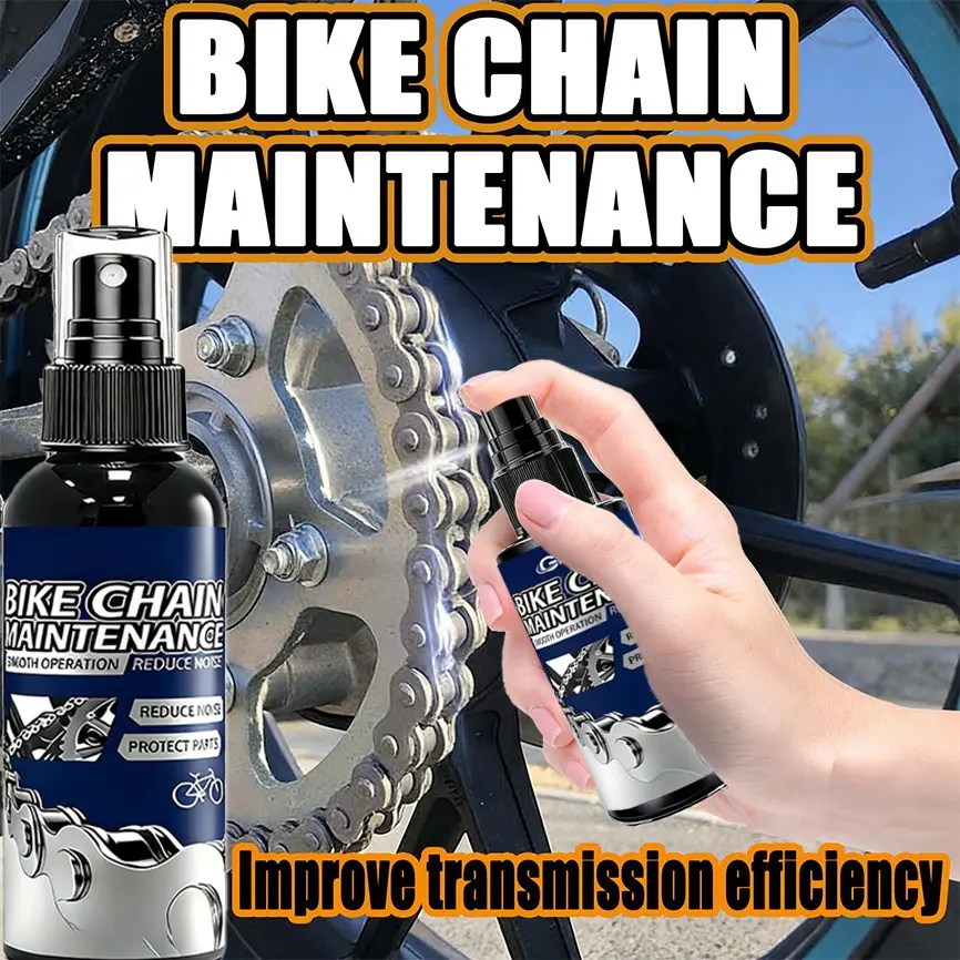 Bicycle chain maintenance spray reduces chain friction, eliminates riding noise, and provides a smoother riding experience; suitable for all bicycle models, offering long-lasting protection and maintaining a refreshed chain condition.