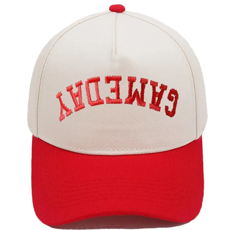 Trendy Upside Down "GAMEDAY" Baseball Cap - Retro Two Tone Tailgate Aesthetic Hat for Football Season